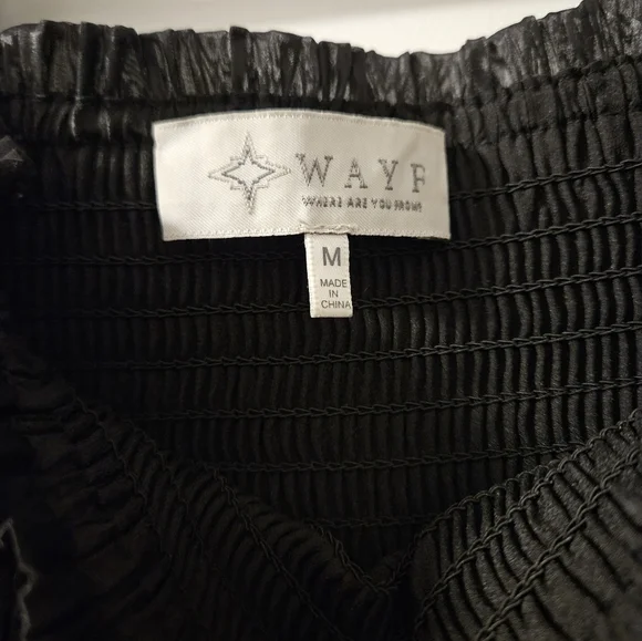 Wayf Black Ruffled Puff Sleeve Blouse - Picture 5 of 5